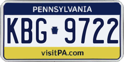 PA license plate KBG9722