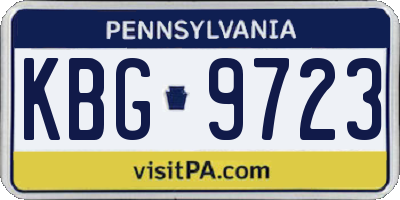 PA license plate KBG9723