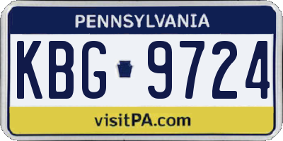 PA license plate KBG9724