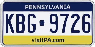 PA license plate KBG9726