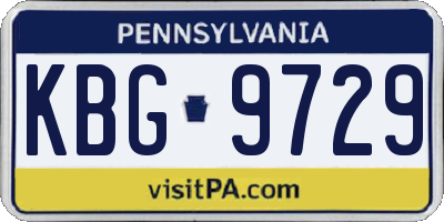 PA license plate KBG9729