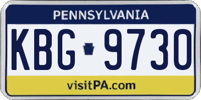PA license plate KBG9730