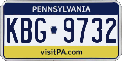 PA license plate KBG9732