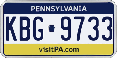 PA license plate KBG9733