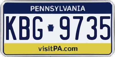 PA license plate KBG9735