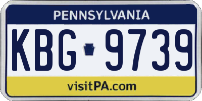 PA license plate KBG9739