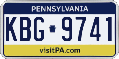 PA license plate KBG9741