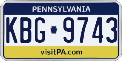 PA license plate KBG9743