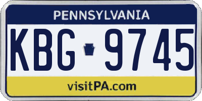 PA license plate KBG9745