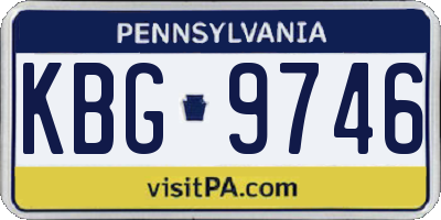 PA license plate KBG9746