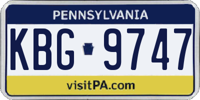 PA license plate KBG9747