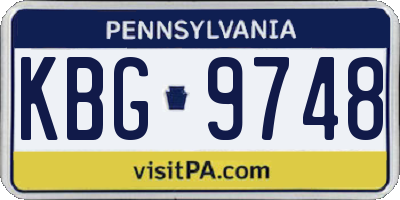 PA license plate KBG9748