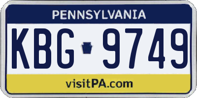 PA license plate KBG9749