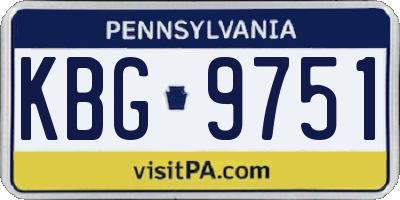 PA license plate KBG9751