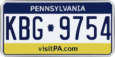 PA license plate KBG9754