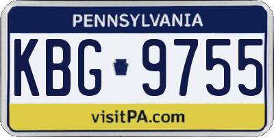 PA license plate KBG9755