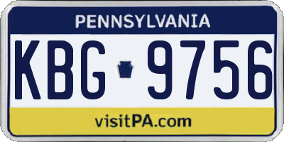PA license plate KBG9756