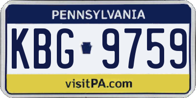 PA license plate KBG9759