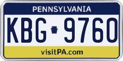 PA license plate KBG9760