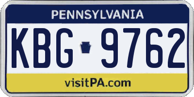 PA license plate KBG9762