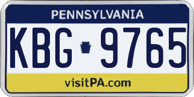PA license plate KBG9765