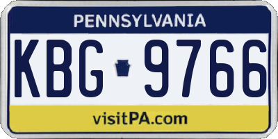 PA license plate KBG9766