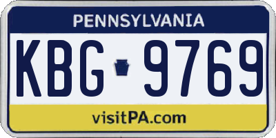 PA license plate KBG9769