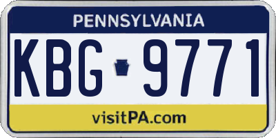PA license plate KBG9771