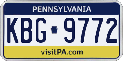 PA license plate KBG9772