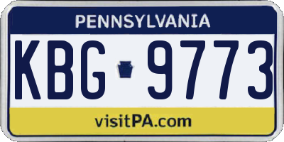 PA license plate KBG9773