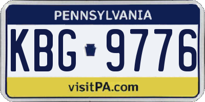 PA license plate KBG9776