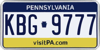 PA license plate KBG9777