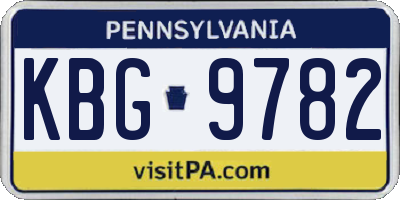 PA license plate KBG9782