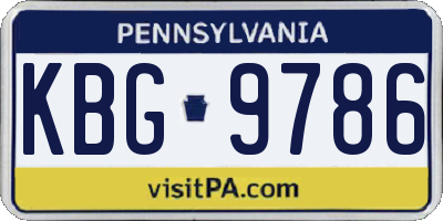PA license plate KBG9786