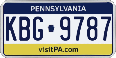 PA license plate KBG9787