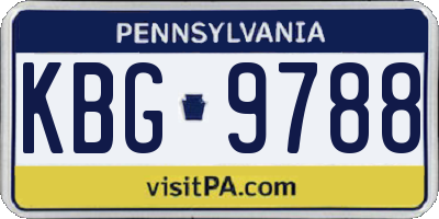 PA license plate KBG9788