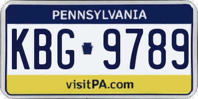 PA license plate KBG9789