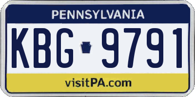 PA license plate KBG9791