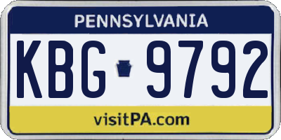 PA license plate KBG9792