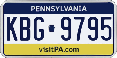 PA license plate KBG9795