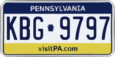 PA license plate KBG9797
