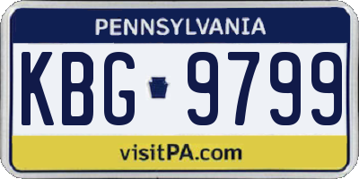 PA license plate KBG9799