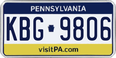 PA license plate KBG9806