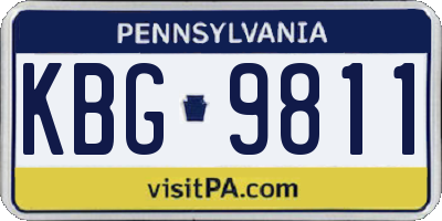 PA license plate KBG9811