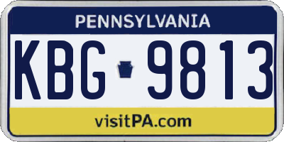 PA license plate KBG9813