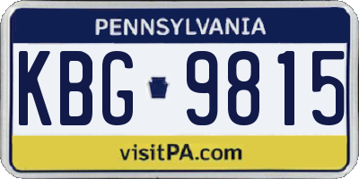 PA license plate KBG9815