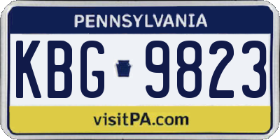 PA license plate KBG9823