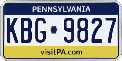PA license plate KBG9827