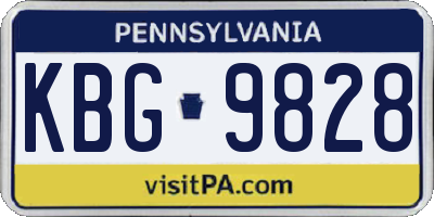 PA license plate KBG9828