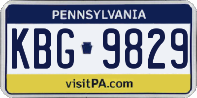PA license plate KBG9829